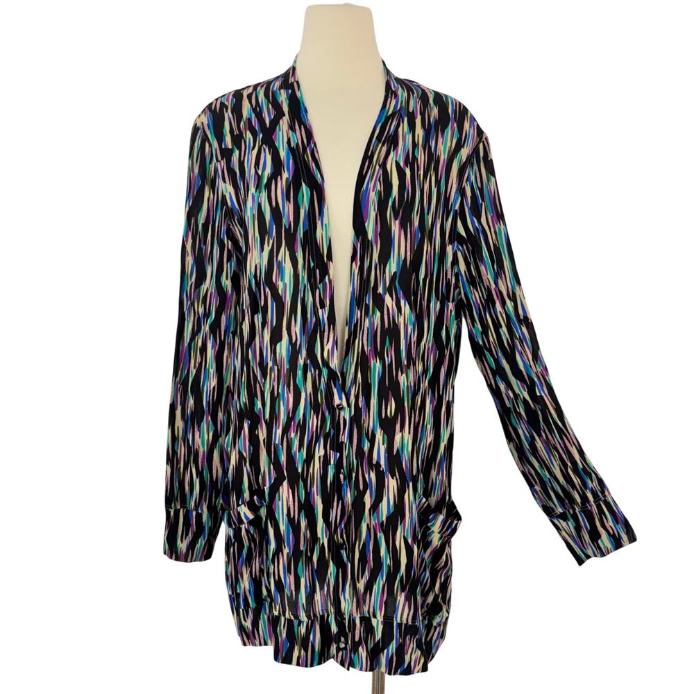 Etro Button-Down Long Sleeve Cardigan Lightweight Sweater Multicolor 46 (US10)